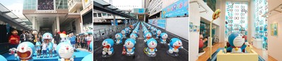主辦單位海港城置業有限公司零售租務部總經理李麗儀小姐、國際影業有限公司總監近藤 努先生、策展單位AllRightsReserved總監SK Lam、香港日本總領事館広報文化部部長 菊地 斉先生及一眾多啦A夢故事人物一起出席開幕活動。