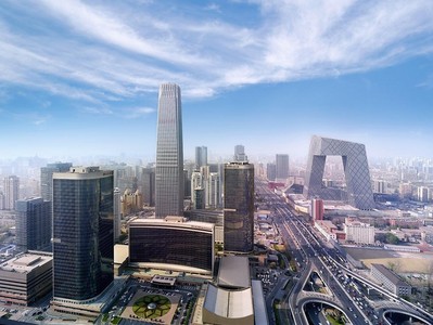 北京國貿大酒店位于中國國際貿易中心這座330米高的摩天大廈內。