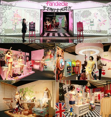 芬狄詩POP UP STORE藝術概念店，夢幻甜美的Dreaming Girl，活力率性的模特在演繹Sisterhood、森女精靈的New Naturals田園夢境、Lucie's World悅動的魔幻世界展區